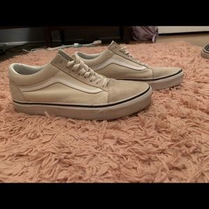 Cream old skool vans, size 8.5